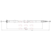 Apec Handbrake Cable Left Rear fits Abarth 500 / 595 / 695 2008 on 1.4