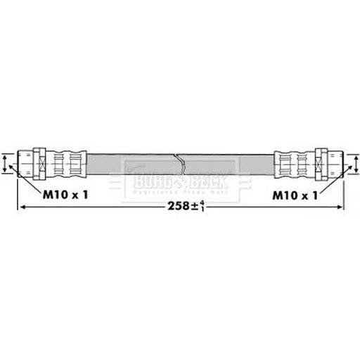Borg & Beck Brake Hydraulic Hose Line outer BBH7299