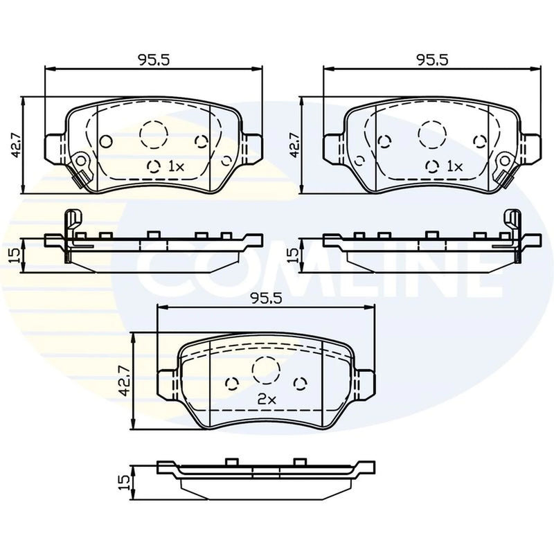 Comline Front & Rear Brake Discs & Pads fits Kia Cee'D 2012-2018 1.6