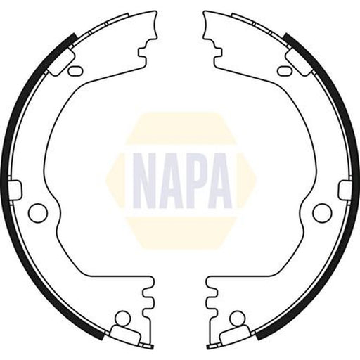 NAPA Parking Brake Shoe Set fits Hyundai Santa Fé III 2012-2018 2.0 2.2 2.4