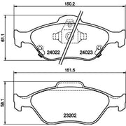 DON Front Brake Pad Set fits Daihatsu Charade VIII 2011 on 1.33