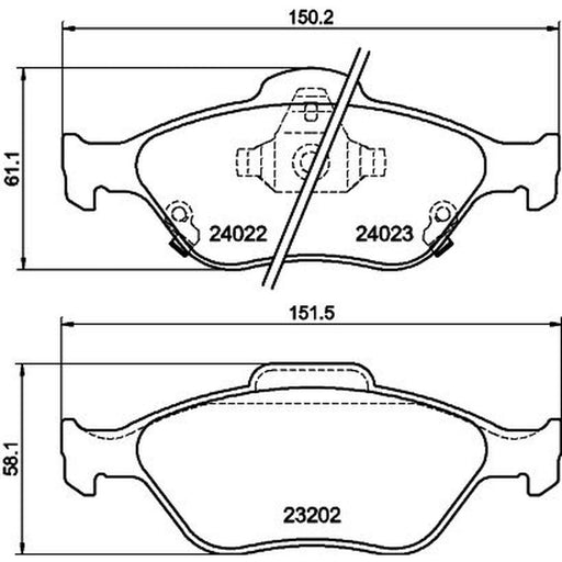 DON Front Brake Pad Set fits Daihatsu Charade VIII 2011 on 1.33