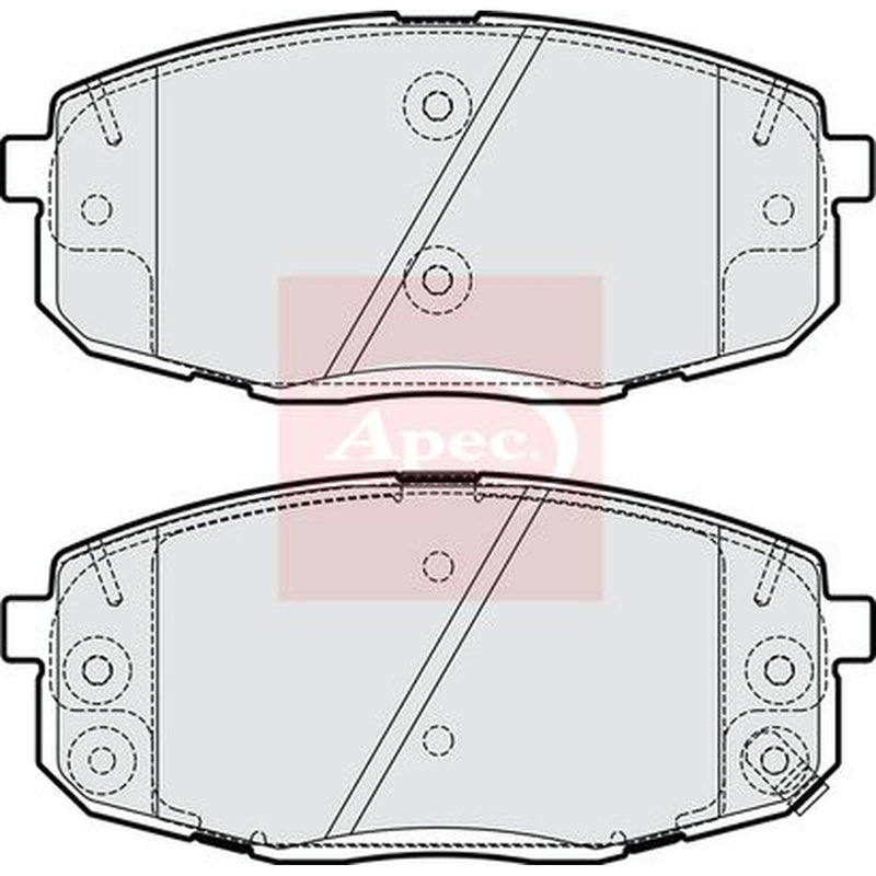 Apec Front Brake Pad Set fits Hyundai Kona 2017-2023 1.0 1.6