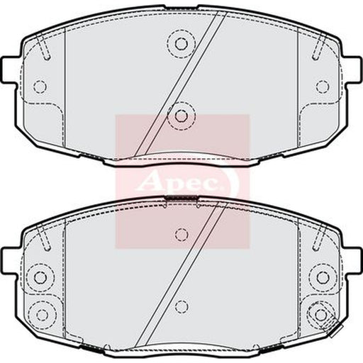 Apec Front Brake Pad Set fits Hyundai Kona 2017-2023 1.0 1.6