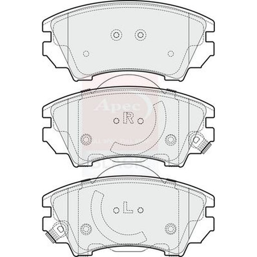 Apec Black Front Brake Pad Set fits Opel Astra J 2010-2018 1.4 1.6 1.7 1.8 2.0