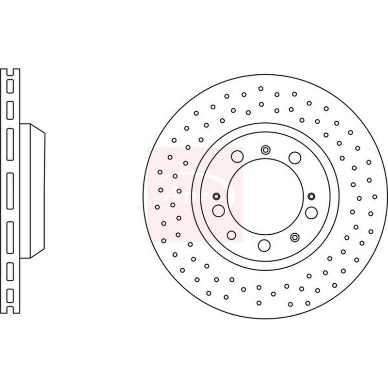 Apec Rear Brake Perforated/Vented Discs & Pads fits Porsche 911 1993-1997 3.6