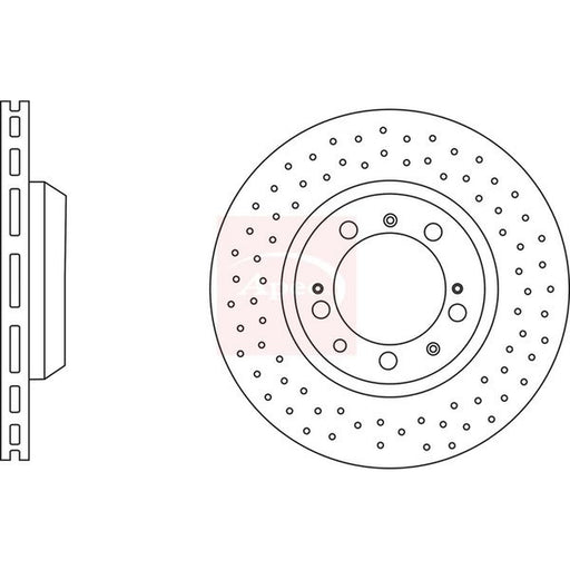 Apec 2 x Perforated/Vented Brake Discs fits Porsche 911 1993-1997 3.6