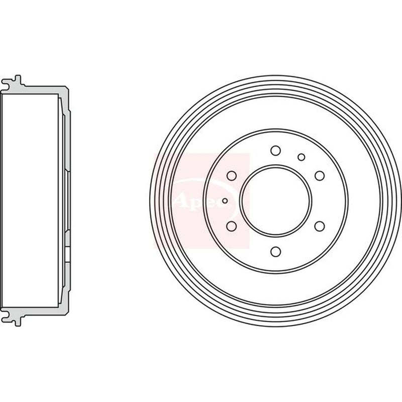 Apec Brake Drum Assembly Rear fits Ford Ranger 2006-2012 2.2 2.5 3.0 3.2