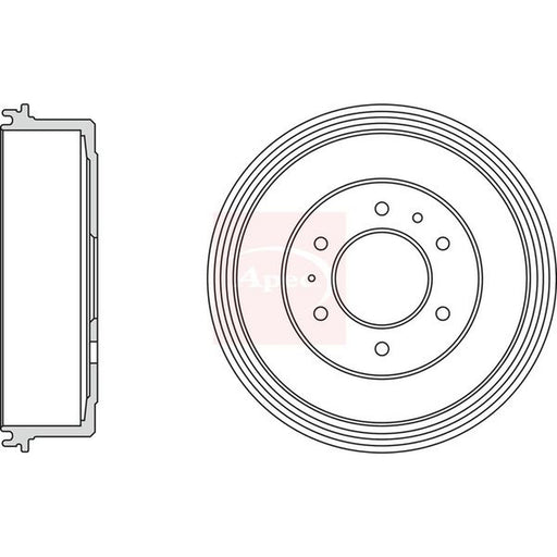 Apec Brake Drum Assembly Rear fits Ford Ranger 2006-2012 2.2 2.5 3.0 3.2