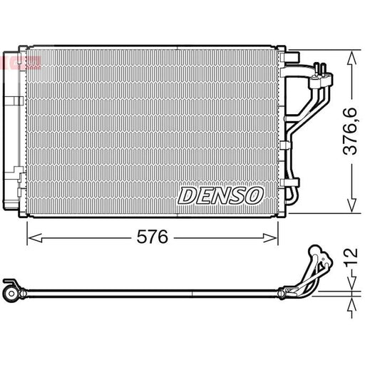 Denso Air Conditioning Condenser fits Hyundai I30 2011-2017 1.4 1.6