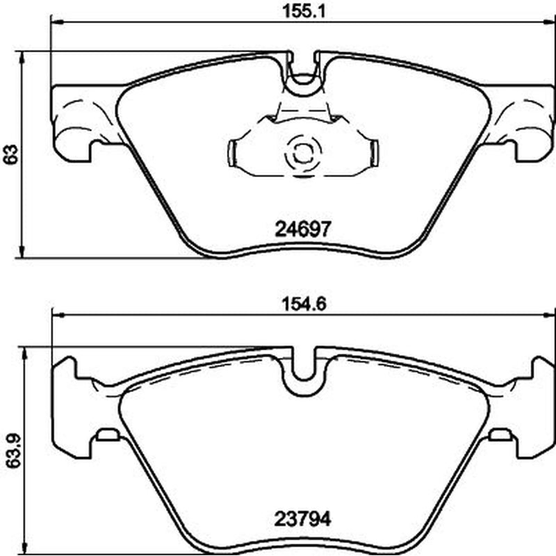 Mintex Front Brake Pad Set fits BMW 5 2009-2017