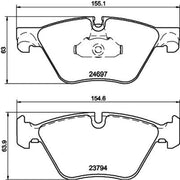 DON Front Brake Pad Set fits BMW 5 2009-2017