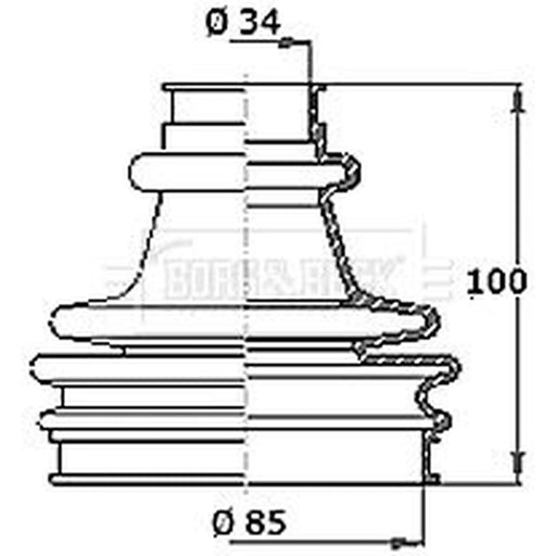 Borg & Beck Drive Shaft Bellow Kit Wheel Side Polychloropr BCB2280R