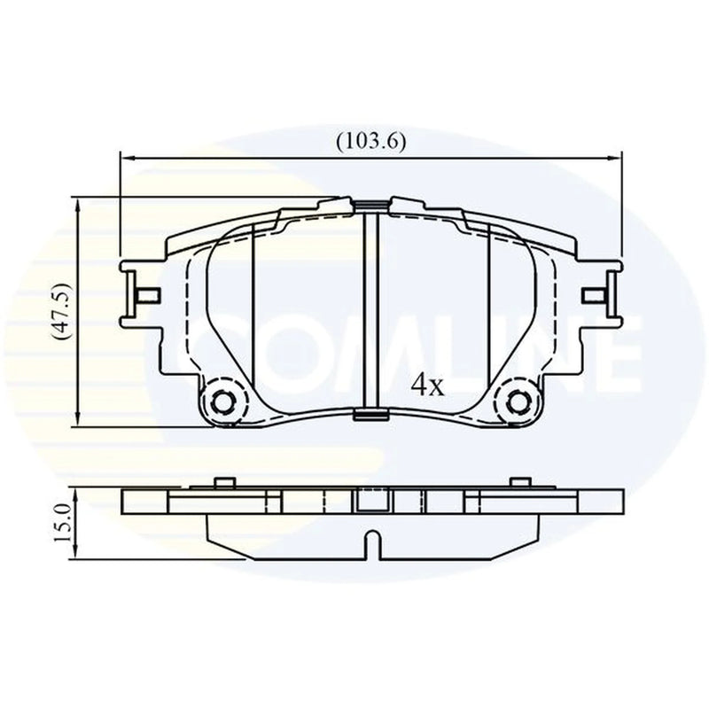 Comline 4 x Rear Brake Pad Set fits Toyota Highlander 2019 on 2.5 3.5