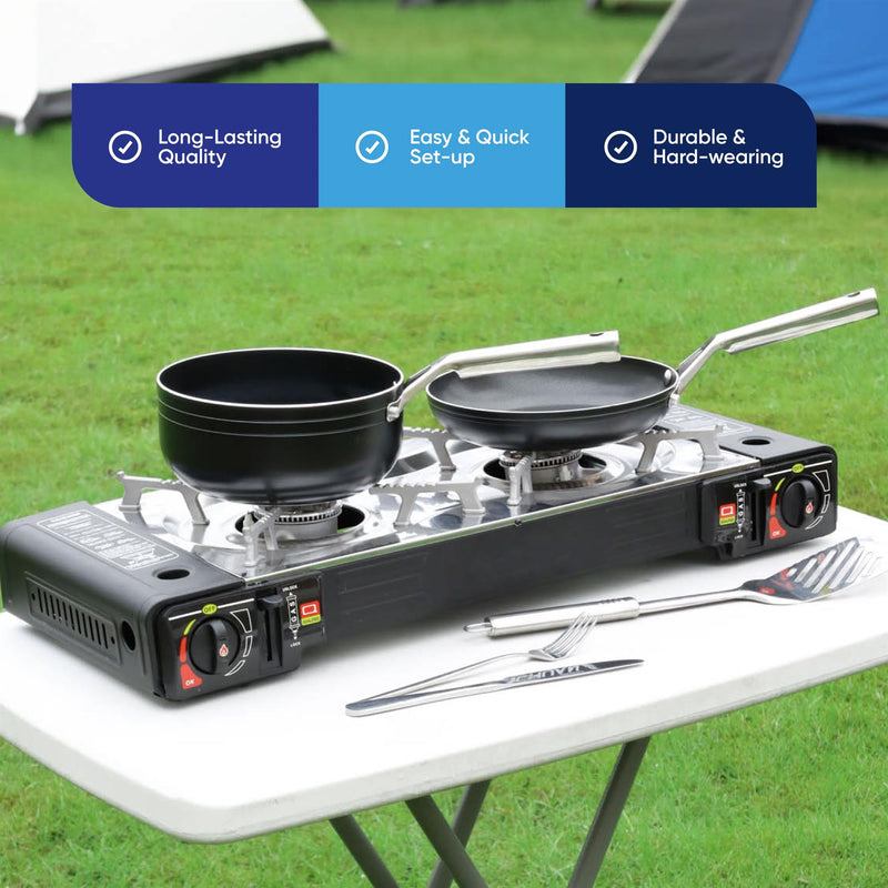 Leisureiwze Gourmet2 Double burner portable gas Cooking stove Leisurewize - Dynamic Drive