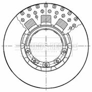 Borg & Beck 2 x Vented Brake Discs BBD32955