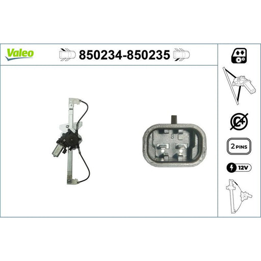 Valeo Electric Window Regulator Lifter Left Rear 850234
