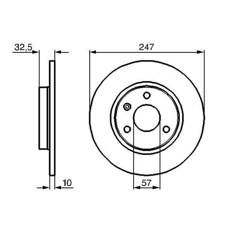 Bosch 2 x Solid Brake Discs fits Citroën Ax 1987-1997