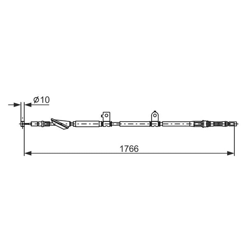 Bosch Handbrake Cable Right Rear fits Honda Accord VII 2003-2008 2.0 2.2 2.4