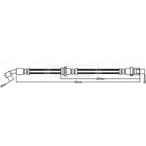 Borg & Beck Brake Hydraulic Hose Line Rear Left BBH8263