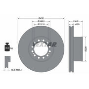 Textar 2 x Internally Vented Brake Discs 93087200