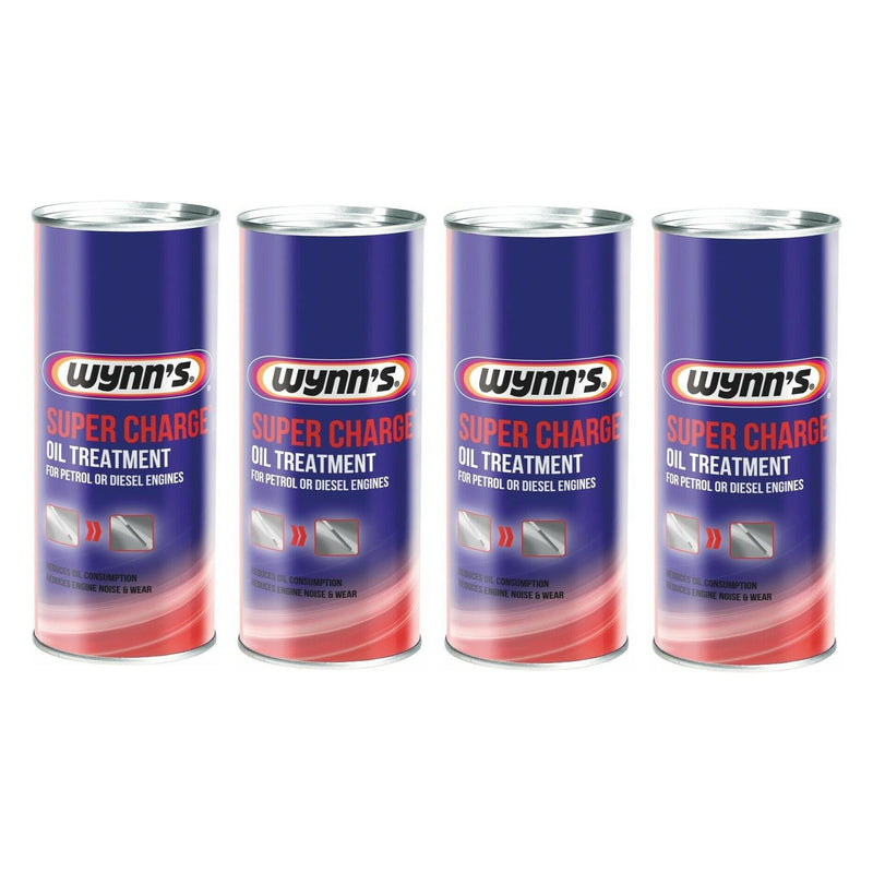 4x Wynns Super Charge Oil Treatment Additive 425ml For Petrol & Diesel Engine Wynns - Dynamic Drive
