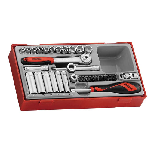 Teng Tools 1/4" Socket Set 6 pt TT1 35 Pieces Teng Tools - Dynamic Drive