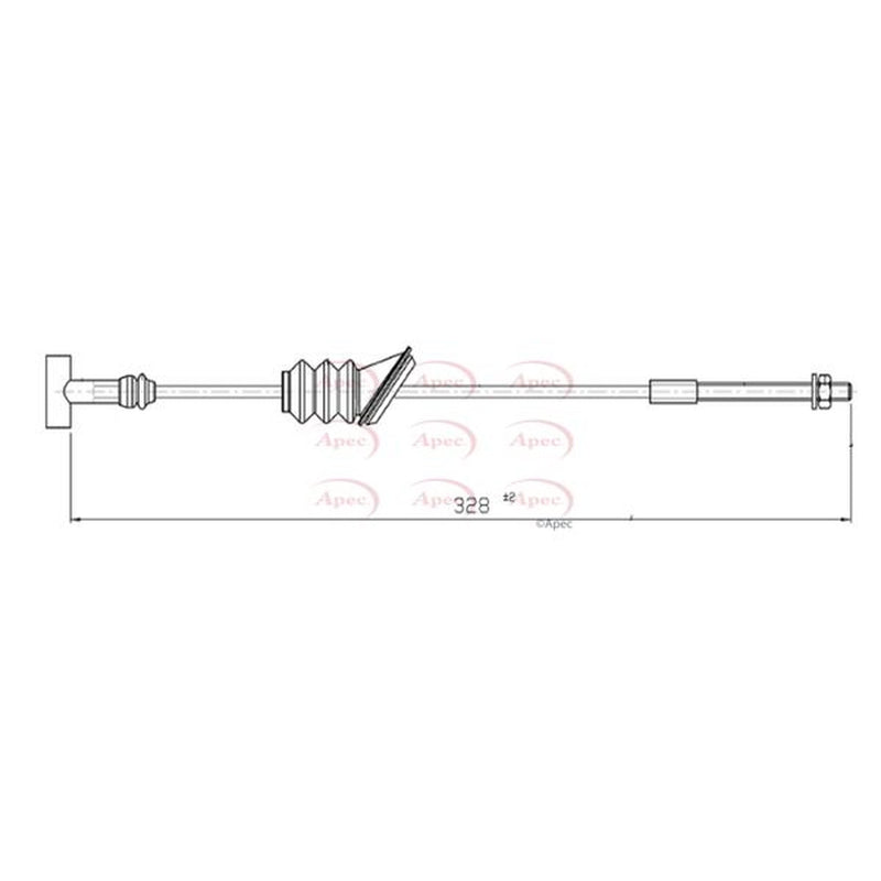 Apec Handbrake Cable Front fits Opel Meriva A 2003-2010 1.3 1.4 1.6 1.7 1.8
