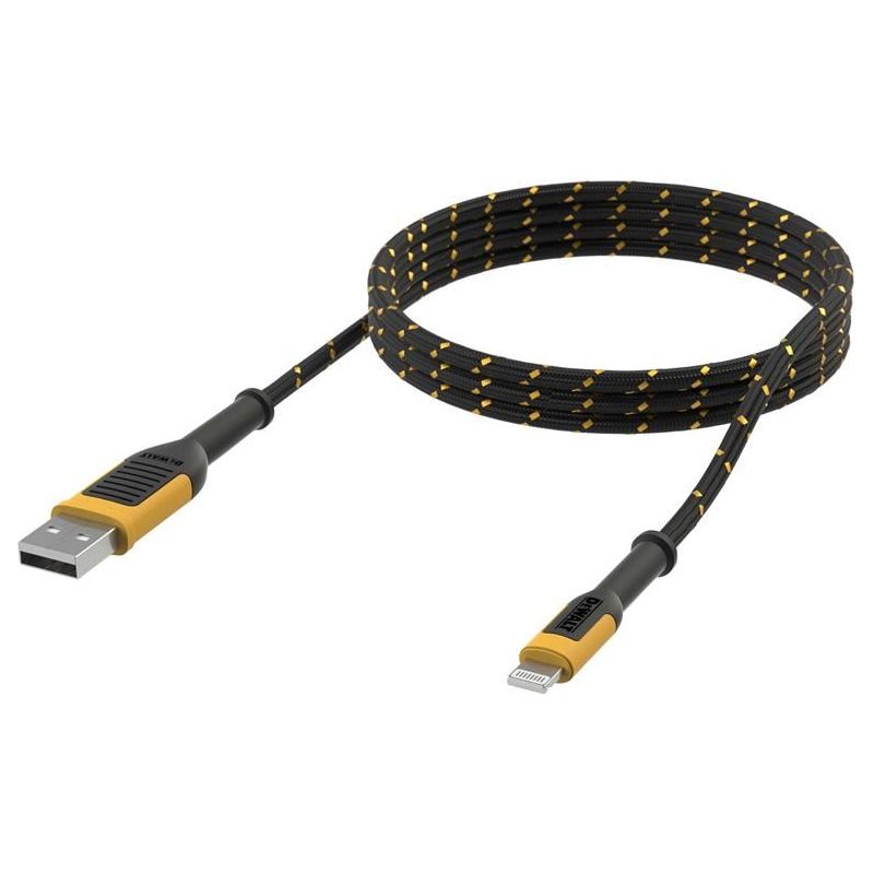 Dewalt Telecoms USB A to Lightning® Reinforced Charging Cable 1.8m (6ft) DEWALT Telecoms - Dynamic Drive