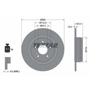 Textar 2 x Solid Rear Brake Discs 92163303-x2