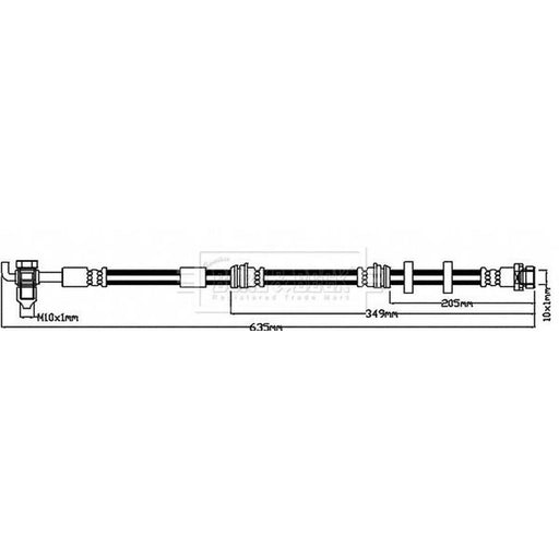 Borg & Beck Brake Hydraulic Hose Line Front Right BBH8611