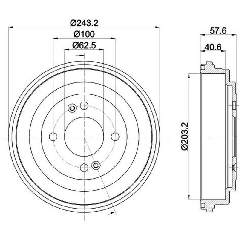 Mintex Brake Drum Assembly Rear fits Hyundai Accent III 2005-2010 1.4 1.5 1.6