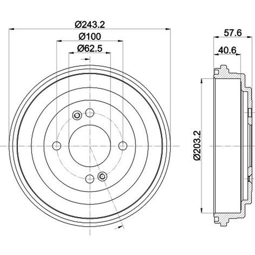 Mintex Brake Drum Assembly Rear fits Hyundai Accent III 2005-2010 1.4 1.5 1.6