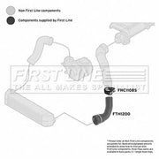 First Line Intercooler Turbo Charge Air Hose fits BMW 5 2005-2010