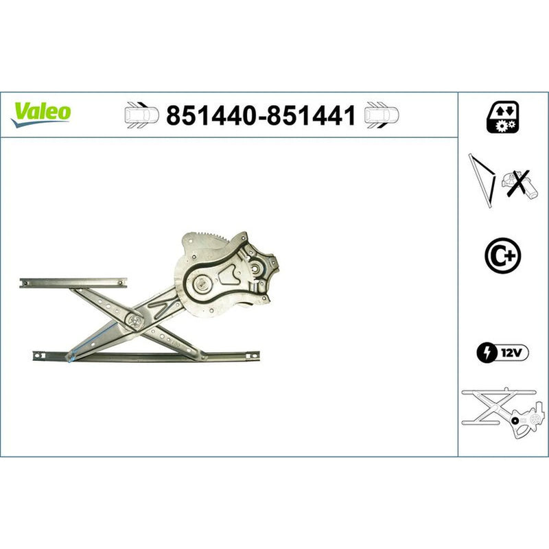 Valeo Electric Window Regulator Lifter Right Front 851441