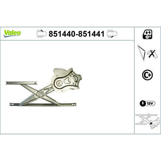 Valeo Electric Window Regulator Lifter Left Front 851440