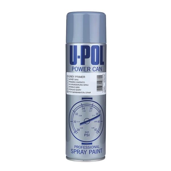 12 x U-Pol Power Can GREY PRIMER Paint 500ml Car Spray Aerosol U-Pol - Dynamic Drive