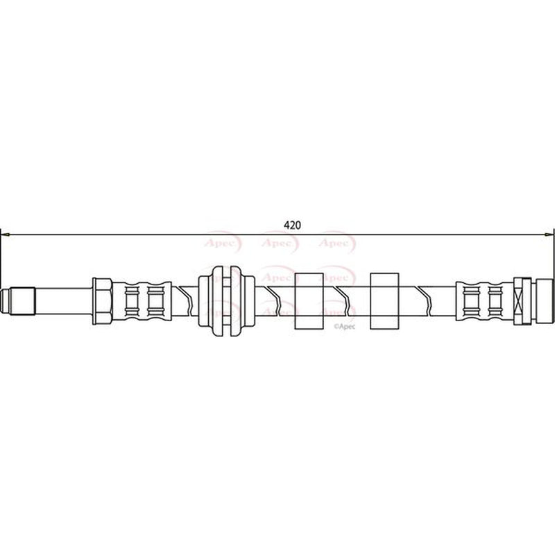 Apec Brake Hydraulic Hose Line Front fits Ford Cougar 1998-2001 2.0 2.5