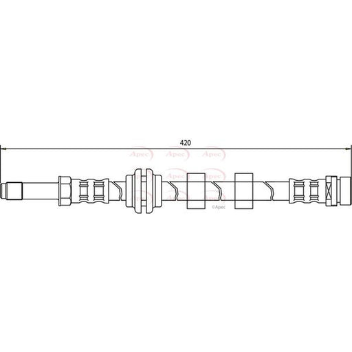Apec Brake Hydraulic Hose Line Front fits Ford Cougar 1998-2001 2.0 2.5