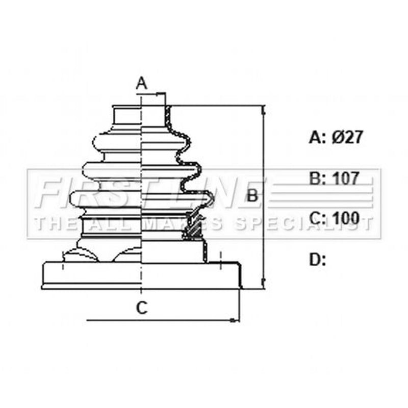 First Line Drive Shaft Bellow Kit Rear Left fits BMW 5 2005-2010