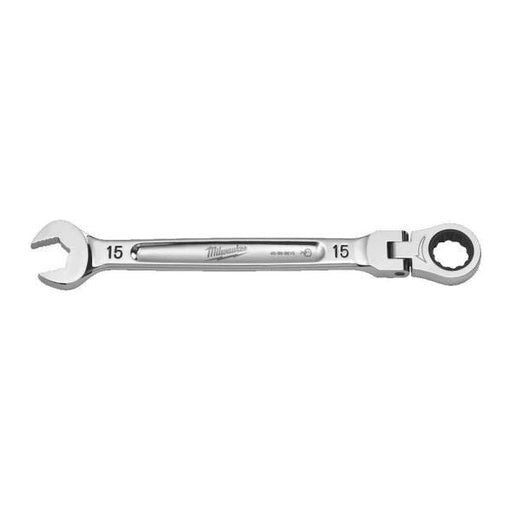 15 mm MAX BITE flexible head ratcheting combination spanner -1pc Milwaukee - Dynamic Drive