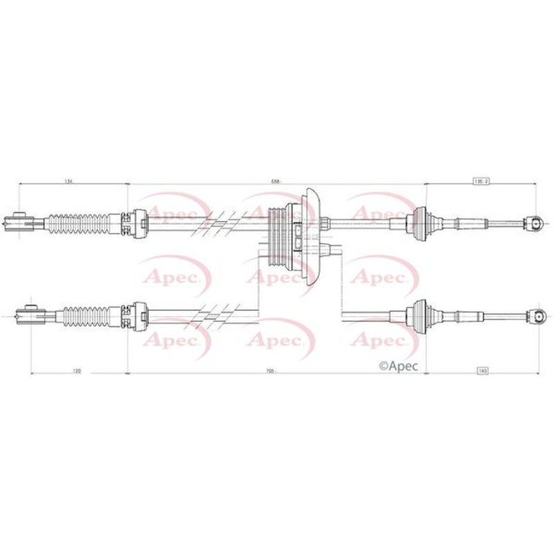 Apec Manual Transmission Cable Pull fits Citroën Dispatch I 1998-2006 1.9