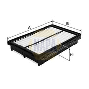NAPA Engine Air Filter fits Hyundai Santa Fe IV 2022 on 2.2