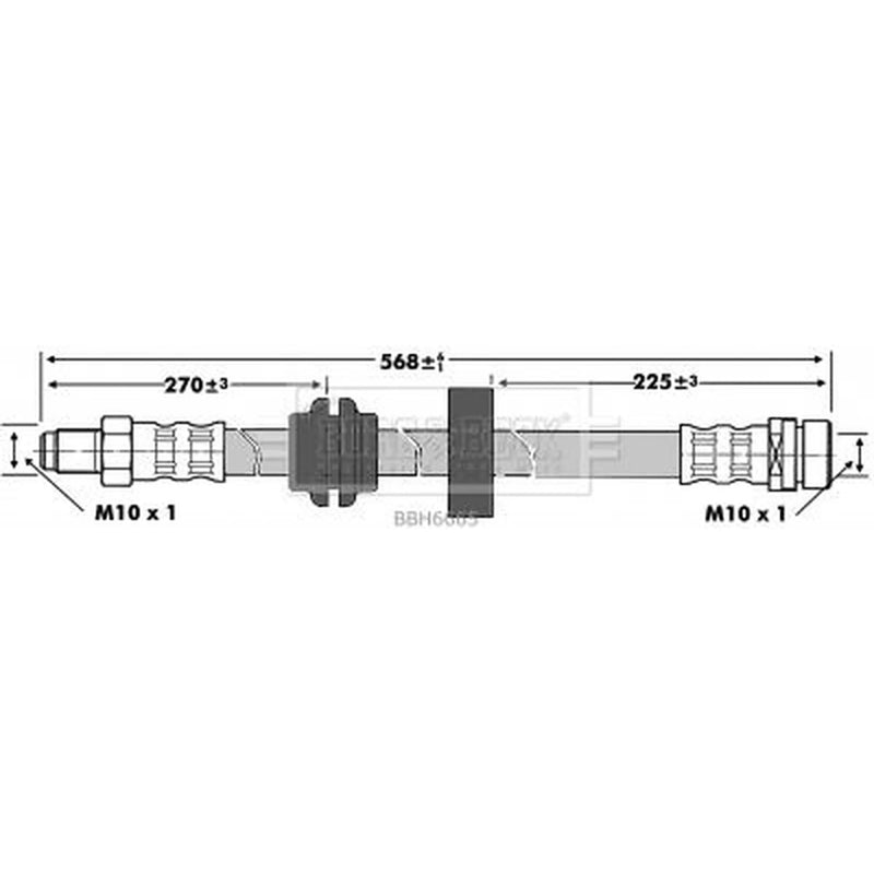 Borg & Beck Brake Hydraulic Hose Line Rear Right BBH6665