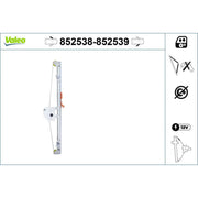 Valeo Electric Window Regulator Lifter Right Front 852539