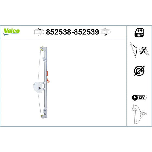 Valeo Electric Window Regulator Lifter Right Front 852539