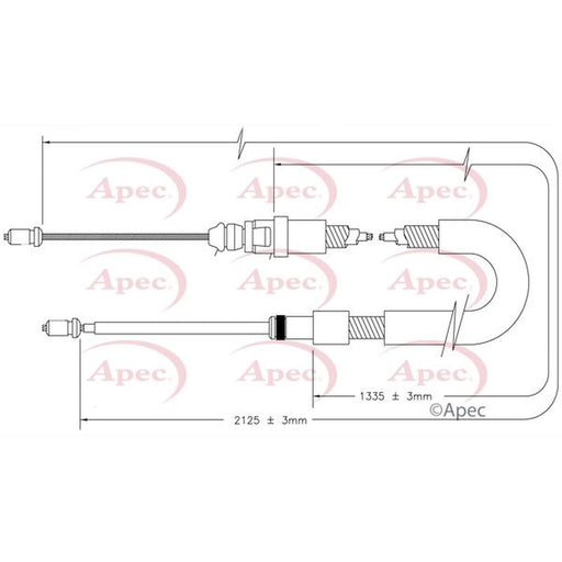 Apec Handbrake Cable Right Rear CAB1590
