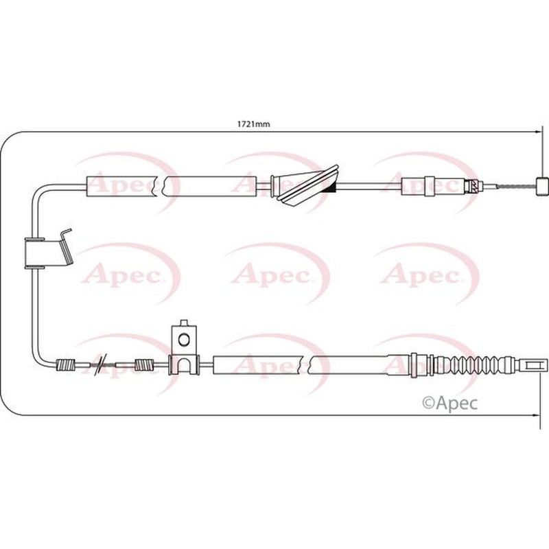 Apec Handbrake Cable Left Rear fits Honda Accord 1999-2002 1.8 2.0 2.3