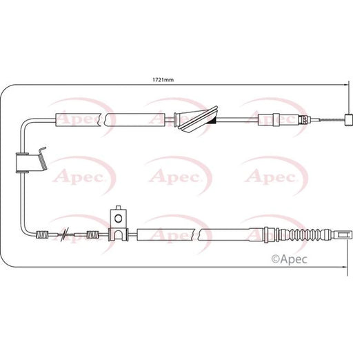 Apec Handbrake Cable Left Rear CAB1207