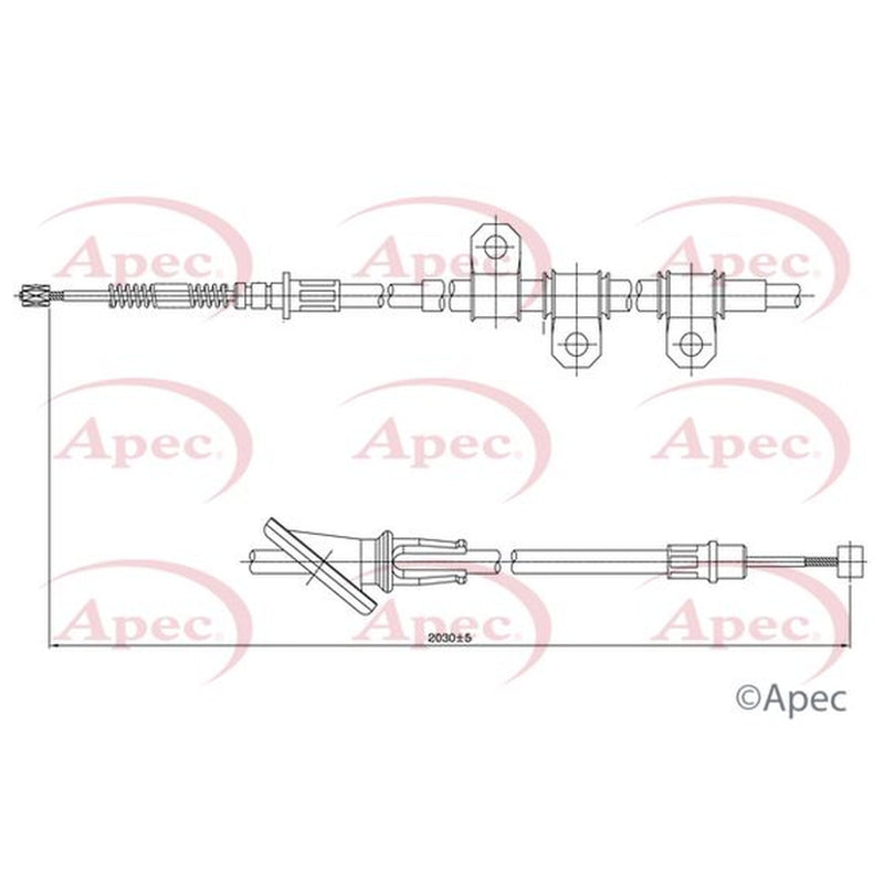 Apec Handbrake Cable Right Rear fits Mitsubishi Grandis 2004-2011 2.0 2.4